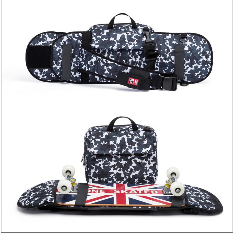 Street Skateboard Backpack Single-Shoulder Double Rocker Carrying Bag 900D Nylon Oxford Knapsack Suits For 21x90cm Decks